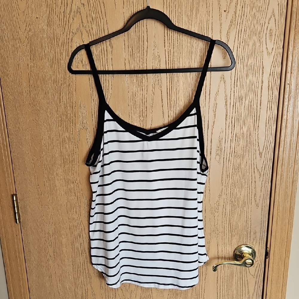 Bom Bom Black and White Striped Women's Top